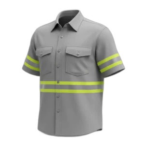 Camisa de trabajo manga corta plomo